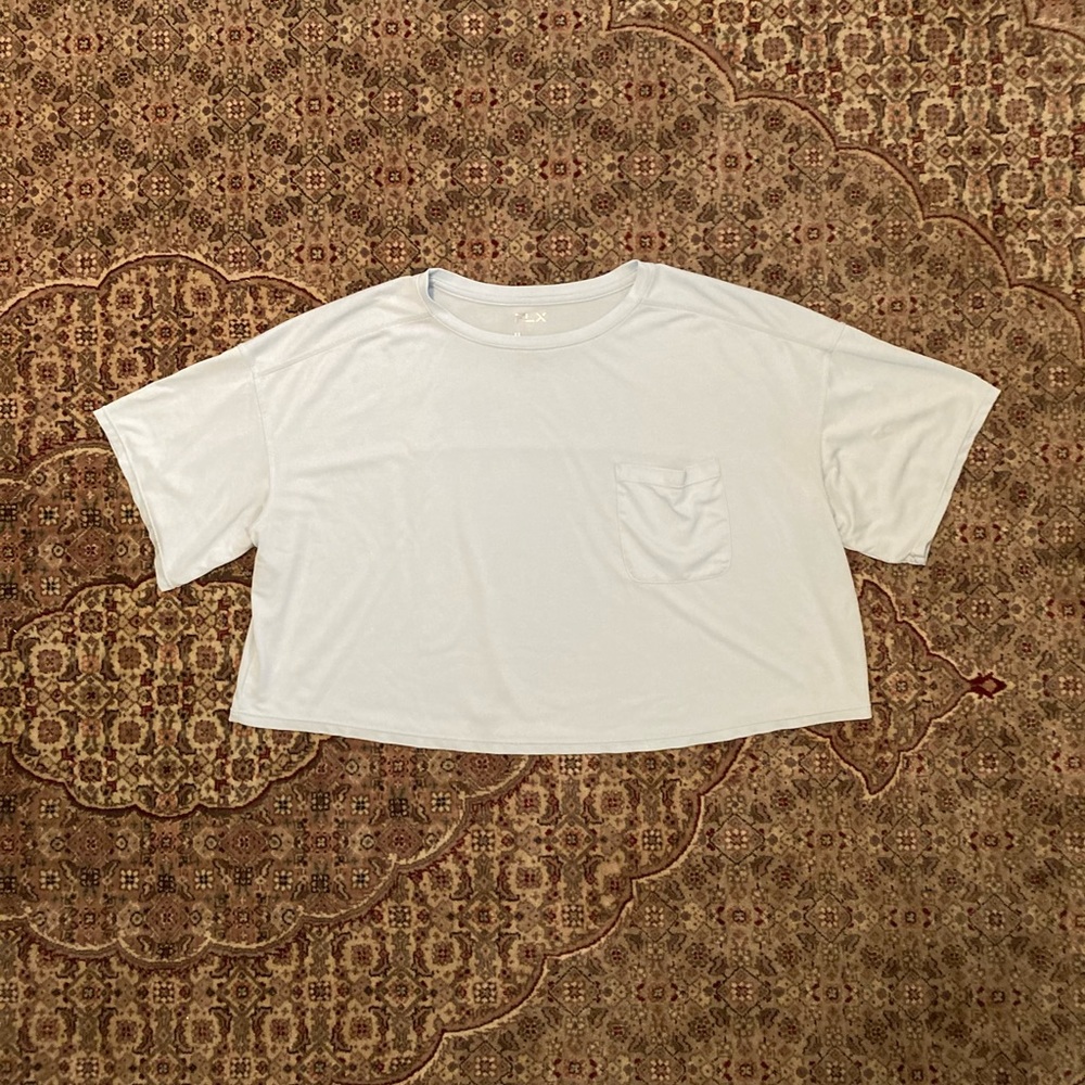 FLX light blue boxy crop athletic short sleeve xs